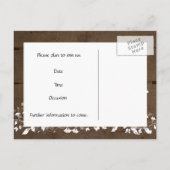 Houten Planken Bloemen Save the Date Aankondigingskaart (Achterkant)