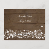 Houten Planken Bloemen Save the Date Aankondigingskaart (Voorkant)