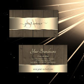 Houten planken Bruin Hout Graan Monogram Gold Deco Visitekaartje