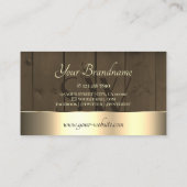 Houten planken Bruin Hout Graan Monogram Gold Deco Visitekaartje (Achterkant)