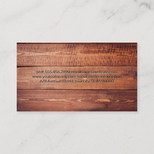 Houten planken | Chef-Pet Visitekaartje (Achterkant)