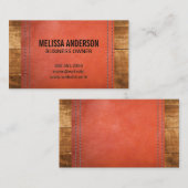 Houten planken, dubbelgelaatstextiel visitekaartje (Voorkant / Achterkant)