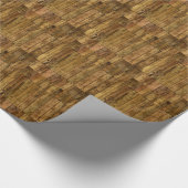 Houten planken houten paneeleffect cadeaupapier (Hoek)