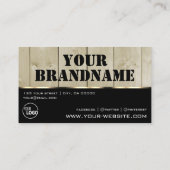 Houten planken Licht Bruin Hout Graan Kijk en Logo Visitekaartje (Achterkant)