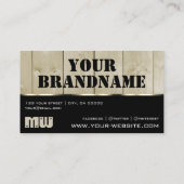 Houten planken Licht Bruin Hout Graan Monogram Visitekaartje (Achterkant)