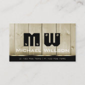 Houten planken Licht Bruin Hout Graan Monogram Visitekaartje (Voorkant)