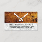 Houten planken Marmer | gekruiste messen Visitekaartje (Achterkant)