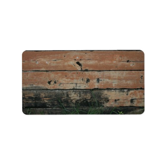 Houten planken met algengras etiket (Voorkant)