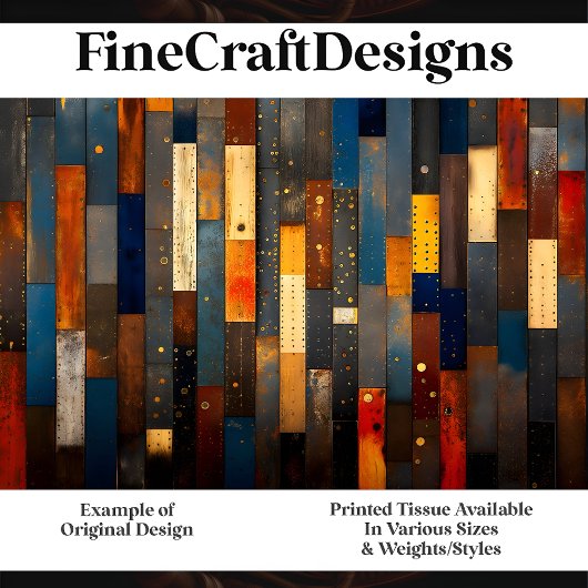 Houten planken met metalen accenten H5 Decoupage Tissuepapier