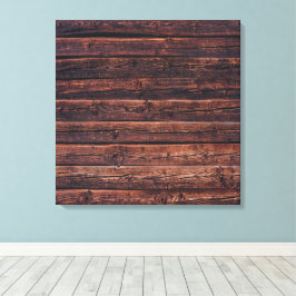 Houten Planken Met Nerfdetails Close-up Foto Afbee Canvas Afdruk