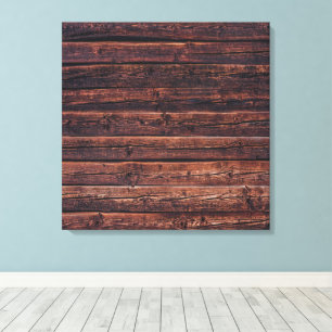 Houten Planken Met Nerfdetails Close-up Foto Afbee Canvas Afdruk