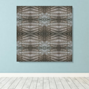 Houten Planken met Overlapping Perspectief Zuidwes Canvas Afdruk