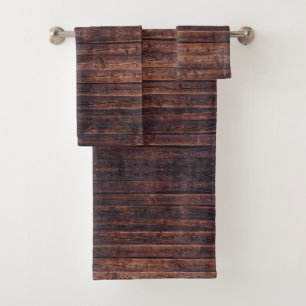 Houten Planken Met Structuurdetails Close-up Foto Bad Handdoek
