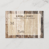 Houten Planken Rustiek Land Bruiloft Plaats Kaarte Plaatskaartje (Voorkant)