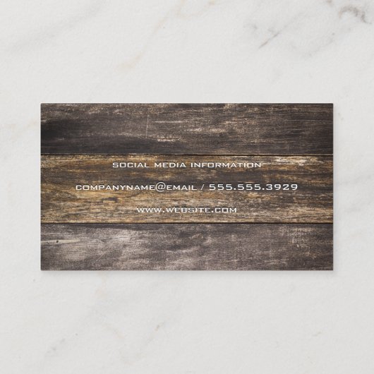 Houten planken | Rustisch Visitekaartje (Achterkant)