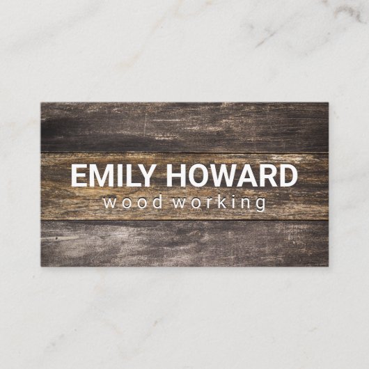 Houten planken | Rustisch Visitekaartje (Voorkant)