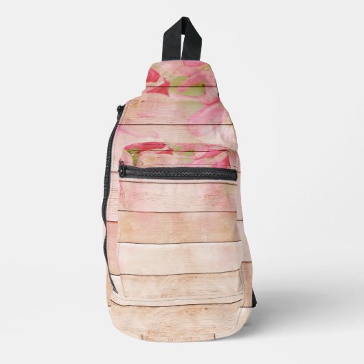 houten planken sling bag (Voorkant)