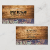 houten planken | verroest metaal visitekaartje (Voorkant / Achterkant)