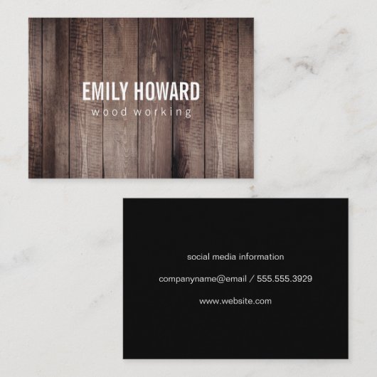 Houten Planken Visitekaartje (Voorkant / Achterkant)