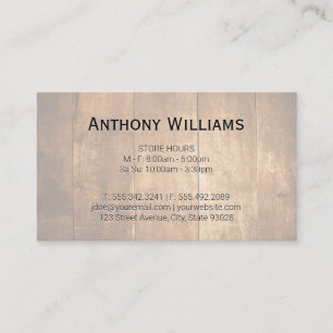 Houten Planken Visitekaartje