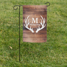 Houten planken voor bewapening Deer Antlers & Fami Tuinvlag
