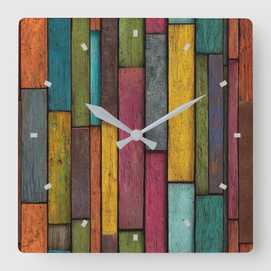 Houten Planken Wandklok (Voorkant)
