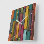 Houten Planken Wandklok (Hoek)