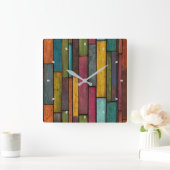 Houten Planken Wandklok (Huis)