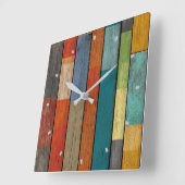 Houten Planken Wandklok (Hoek)