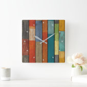 Houten Planken Wandklok (Huis)