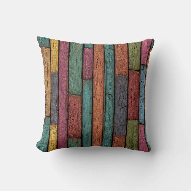 Houten Planken Worp Kussen (Voorkant)