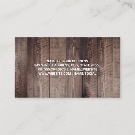 Houten Planken | Zaag Visitekaartje (Achterkant)