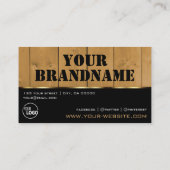 Houten plankjes zwart en bruine houten graan Kijk Visitekaartje (Achterkant)