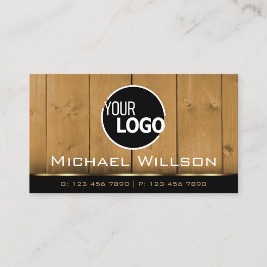 Houten plankjes zwart en bruine houten graan Kijk  Visitekaartje (Voorkant)