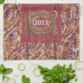 Houten planks pointillism 2015 kalender theedoek (Gevouwen)