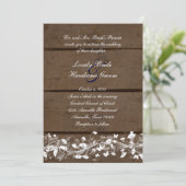 Houten planten Floral Wedding Invitation Kaart (Staand voorkant)