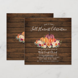 Houten Pompoen Herfst Oogst Feest Herfst Gemeensch Kaart
