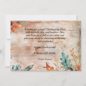 Houten Pompoenen en Bladeren Prettig Thanksgivingd Feestdagenkaart (Achterkant)