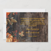 Houten Pompoenen en Bladeren Prettig Thanksgivingd Feestdagenkaart (Achterkant)