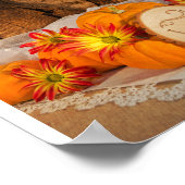 Houten Pompoenen Herfst Bruiloft Poster (Hoek)
