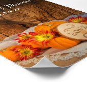 Houten Pompoenen Herfst Bruiloft Poster (Hoek)