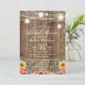 Houten pot met zonnebloem bruiloft feest kaart (Staand voorkant)
