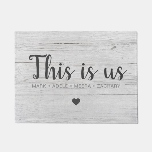 Houten print This Is Us Hart Deurmat (Voorkant)