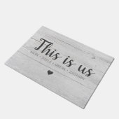 Houten print This Is Us Hart Deurmat (Schuin)