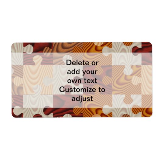 Houten puzzel etiket (Voorkant)