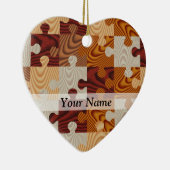 Houten puzzel keramisch ornament (Rechts)