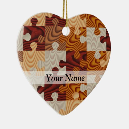 Houten puzzel keramisch ornament (Rechts)