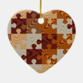 Houten puzzel keramisch ornament (Achterkant)