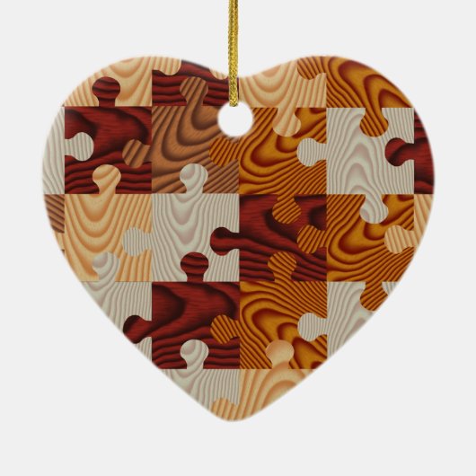 Houten puzzel keramisch ornament (Achterkant)