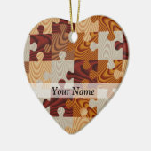 Houten puzzel keramisch ornament (Links)
